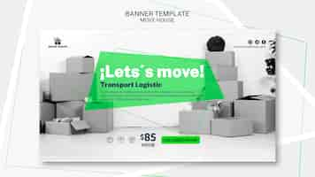 Free PSD banner template for moving service theme