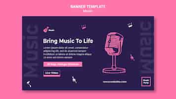 Free PSD banner template for music party