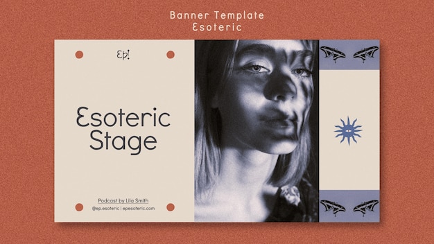 Free PSD banner template for mysticism and esotericism