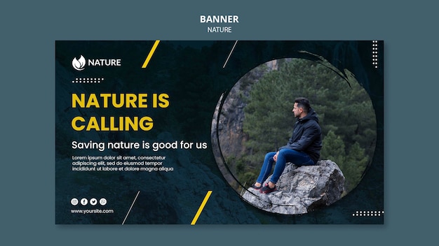 Free PSD banner template for nature protection and preservation