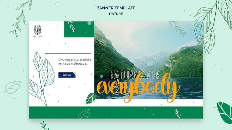 Free PSD banner template for nature with wild life landscape