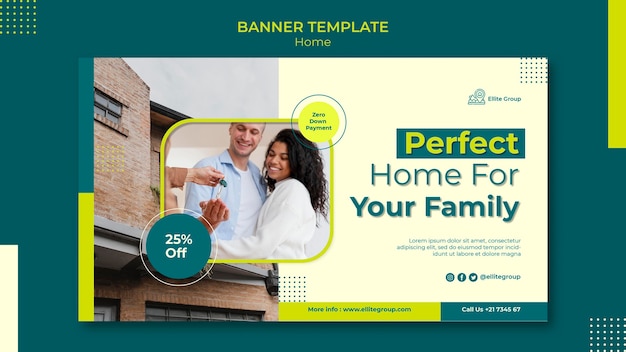 Free PSD banner template for new family home