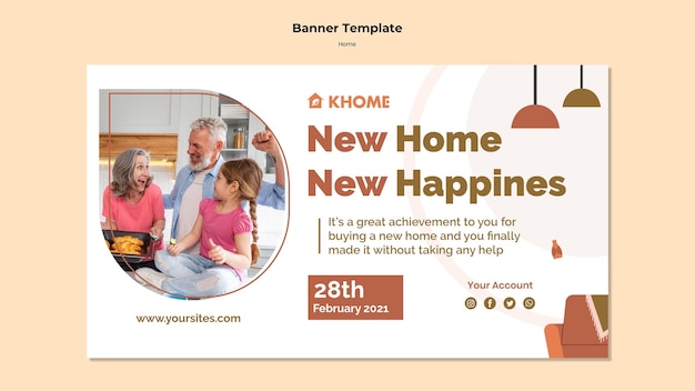 Banner template for new family home