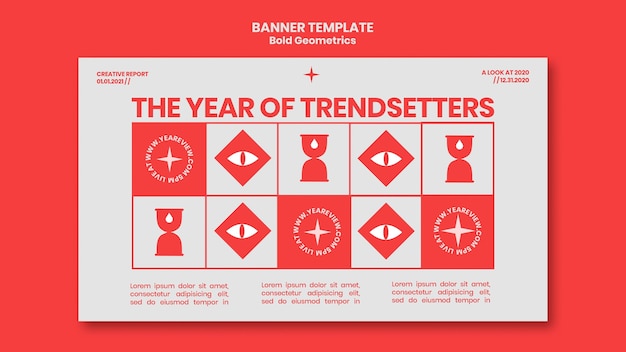 Free PSD banner template for new year review and trends