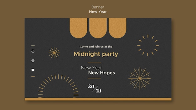 Banner template for new year's midnight party