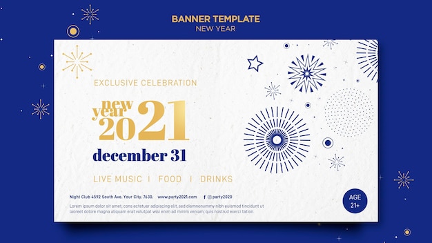 Banner template for new years party celebration