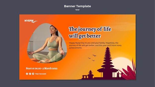 Free PSD banner template for nyepi celebration