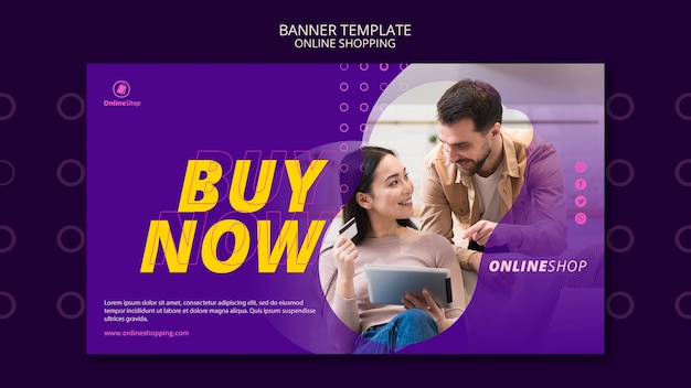 Free PSD banner template online shopping