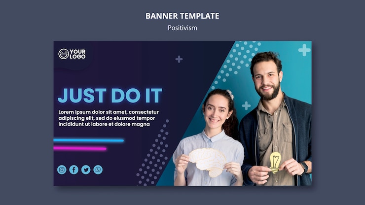Free PSD banner template for optimism and positivism