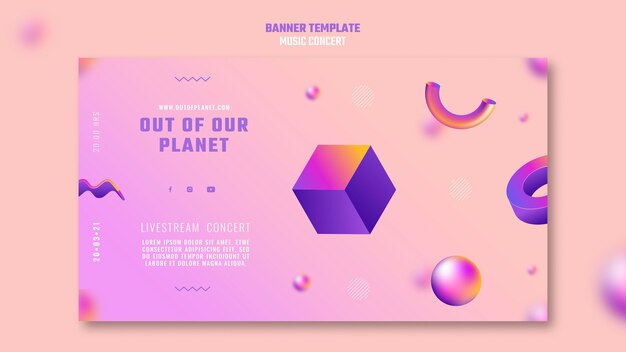 Banner template of out of our planet music concert