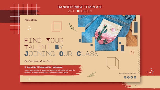 Banner template for painting classes