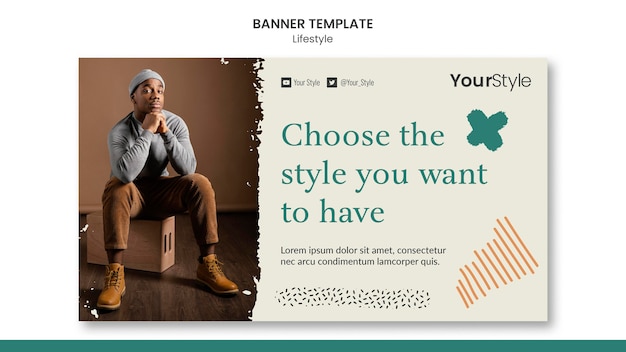 Modello di banner per uno stile di vita personale