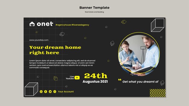 Banner template for real estate and building