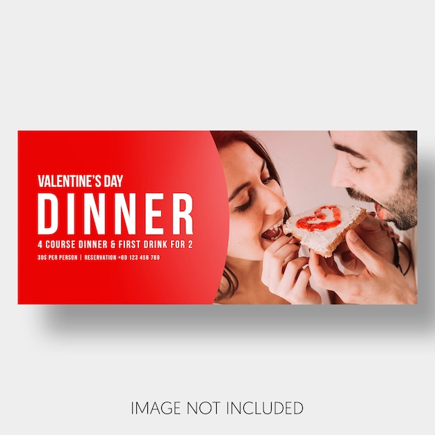 Restaurant Couple Valentine’s Day Banner Template