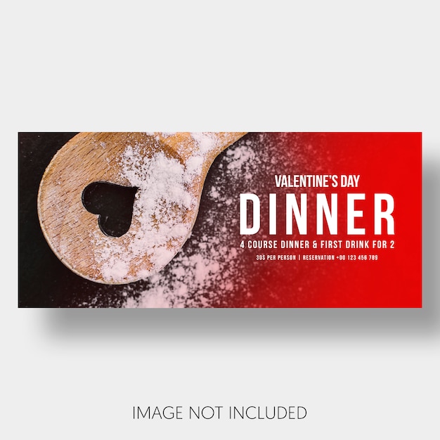 Banner template restaurant valentine's day