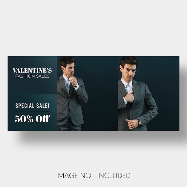 Free PSD banner template sales valentine's day
