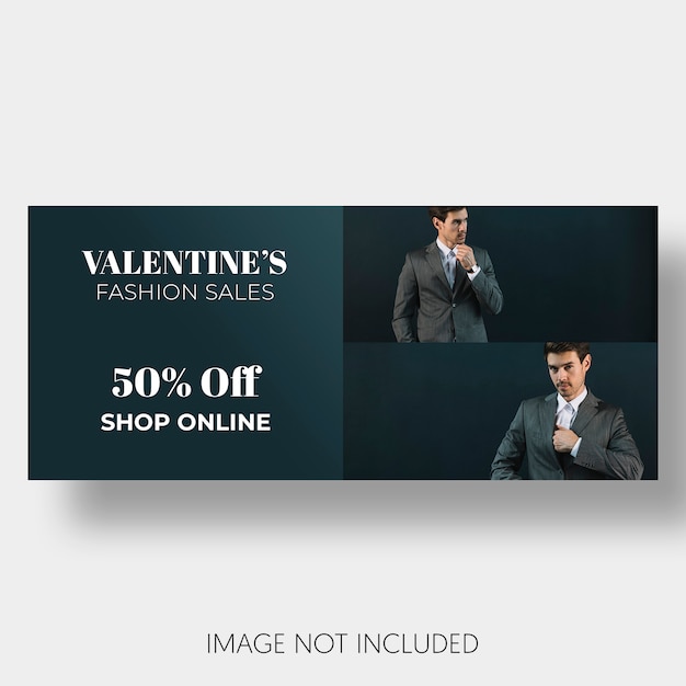 Free PSD banner template sales valentine's day