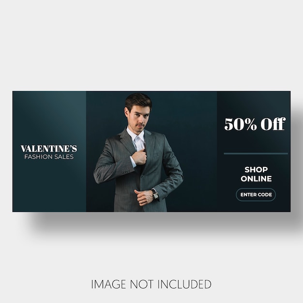 Free PSD banner template sales valentine's day