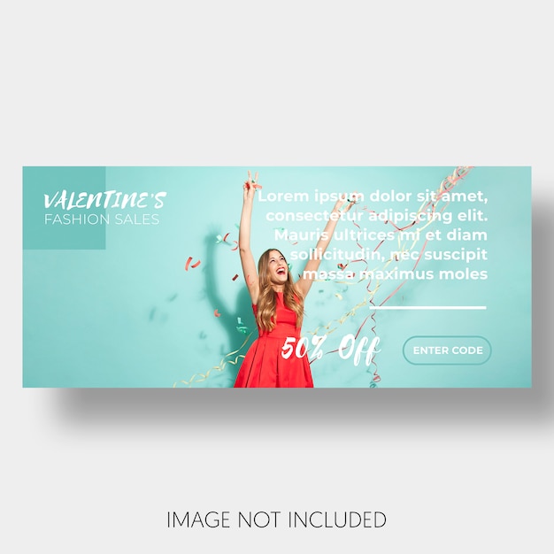 Banner template sales valentine's day