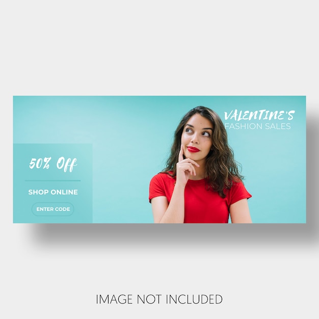 Banner template sales valentine's day