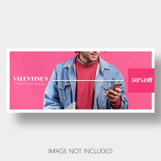 Free PSD banner template sales valentine's day