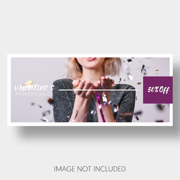 Free PSD banner template sales valentine's day