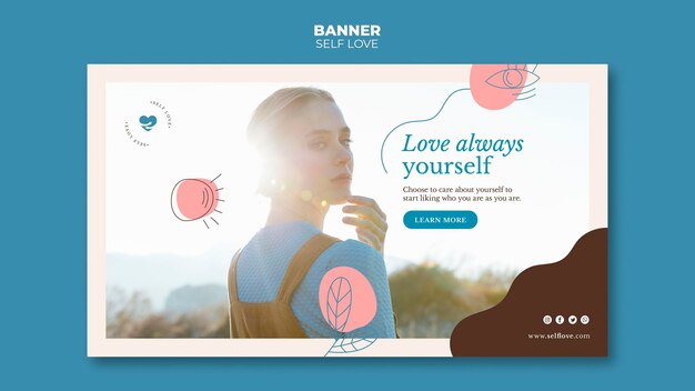 自己愛と受容のためのバナーテンプレート