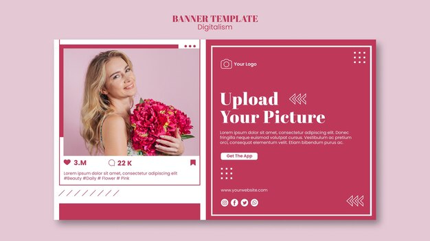 Шаблон баннера для загрузки фотографий в социальные сети