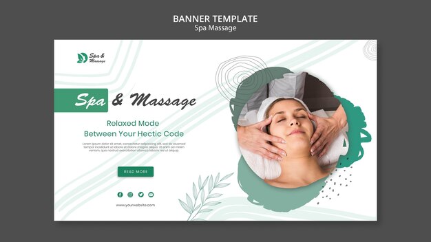 Banner template for spa massage with woman