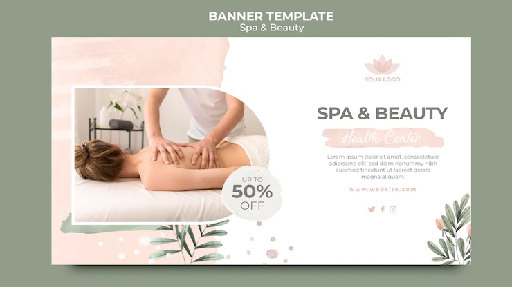 Free PSD banner template for spa therapy