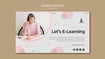 Free PSD banner template style e-learning concept