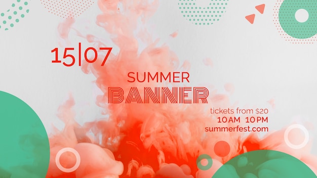 Free PSD banner template for summer festival