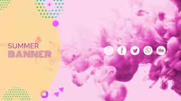 Free PSD banner template for summer festival