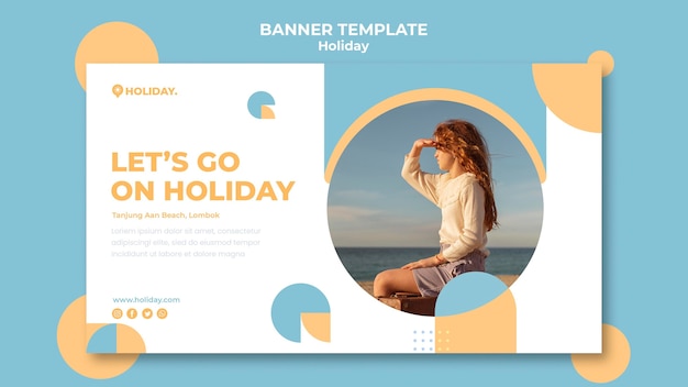 Free PSD banner template for summer holiday