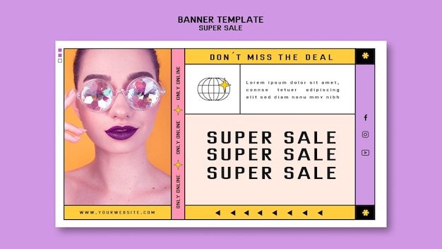 Banner template for sunglasses super sale