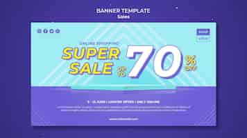 Free PSD banner template for super sale