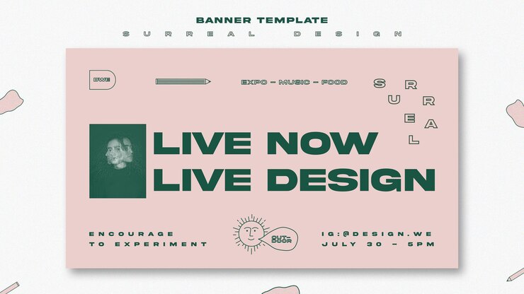 Free PSD banner template surreal design event