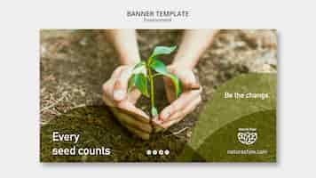 Free PSD banner template theme with environment concept