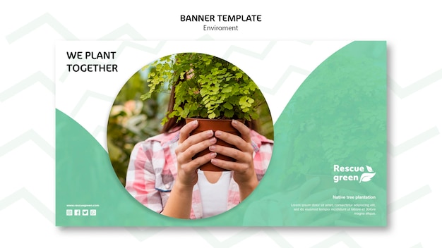 Free PSD banner template theme with environment