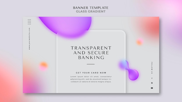 透明で安全な銀行のためのバナーテンプレート