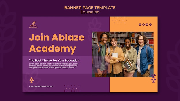 Free PSD banner template for university education