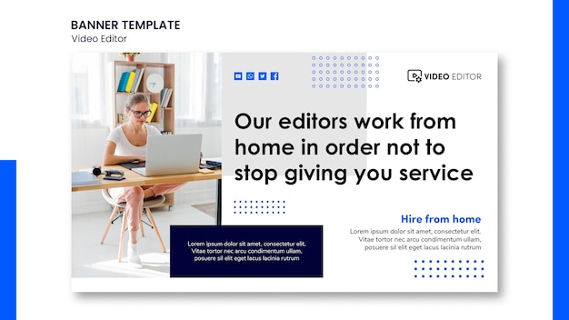 Banner template for video editing workshop