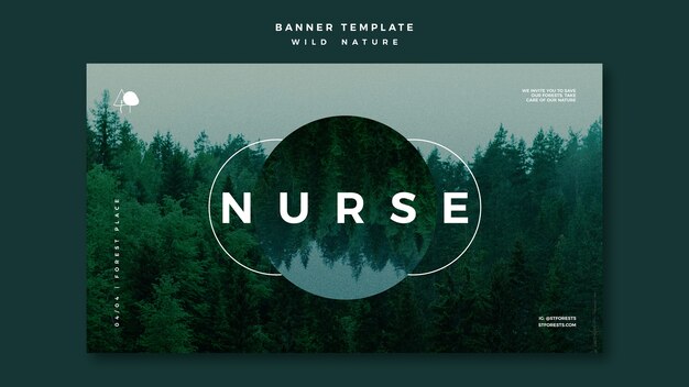 Banner template for wild nature