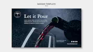 Free PSD banner template wine shop
