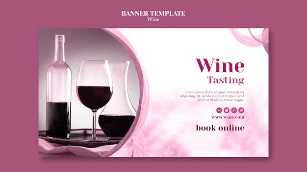 Free PSD banner template for wine tasting