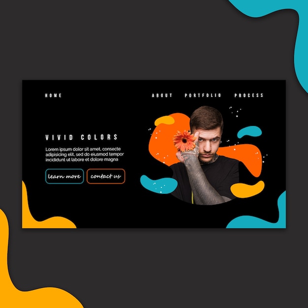 Banner Template with Abstract Vivid Colors