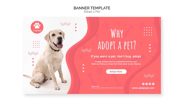 Free PSD banner template with adopt pet theme