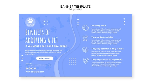 Free PSD banner template with adopt pet theme