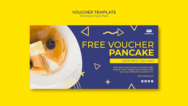 Free PSD banner template with american food concept