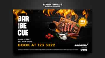 Free PSD banner template with barbeque